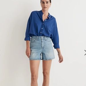 the perfect vintage mid-length jean short in wainfleet wash